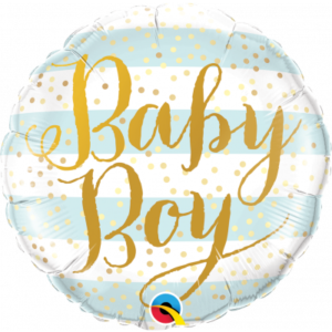 Balónek foliový Baby boy Pruhy modré ALBI