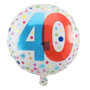 Balónek foliový Happy Birthday jubileum 40 neon s puntíky ALBI