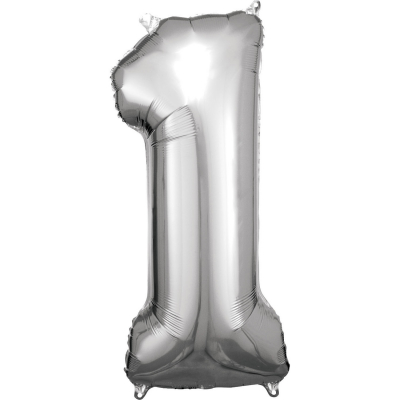 Balónek foliový číslo 88 cm 1 stříbrný ALBI