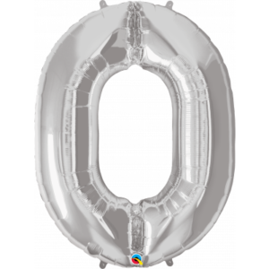 Balónek foliový číslo 92 cm 0 stříbrný ALBI