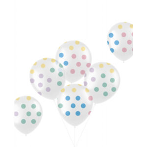 Balónky latexové bílé s puntíky 6 ks ALBI