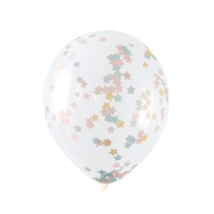 Balónky latexové s konfetami pastelové hvězdičky 5 ks ALBI