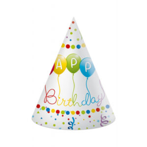 Čepičky Happy Birthday balóny barevné 6 ks ALBI
