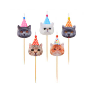 Svíčky dortové 5 ks kočky s čepičkami ALBI