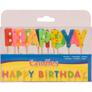 Svíčky dortové Happy Birthday 13 ks barevné 6