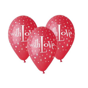 Balónky latexové With Love červené 5 ks ALBI