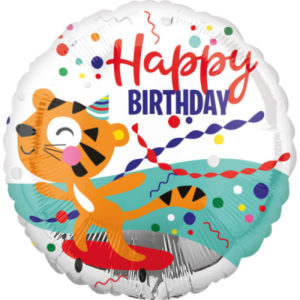 Balónek foliový Happy Birthday tygr kolo ALBI