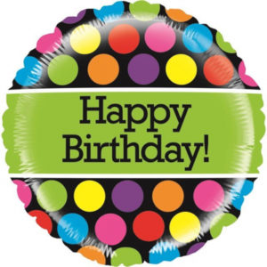 Balónek foliový Happy Birthday zelený pruh ALBI