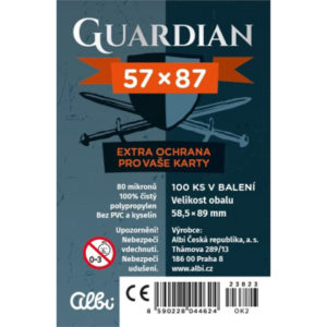 Obaly na karty Guardian pro karty 57 × 87 mm - 100 ks ALBI