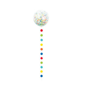 Balón jumbo latexový transparentní s barevným ocasem ALBI