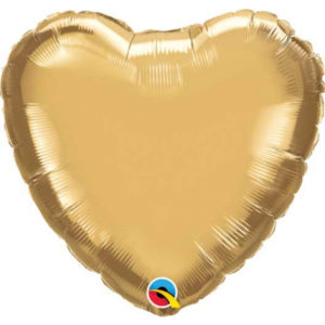 Balónek fóliový 18" Tvar srdce zlaté ALBI