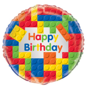 Balónek foliový Happy Birthday Lego kostičky ALBI