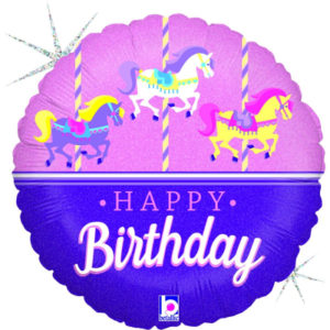 Balónek foliový Happy Birthday koníci kolo ALBI