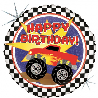 Balónek foliový Happy Birthday monster truck ALBI