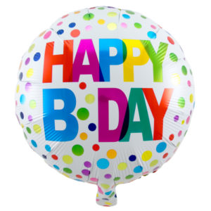 Balónek foliový Happy Birthday neon s puntíky ALBI