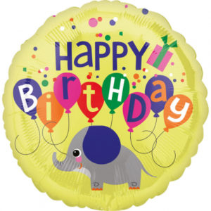 Balónek foliový Happy Birthday slůně ALBI