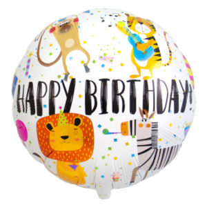 Balónek foliový Happy Birthday zvířata ALBI
