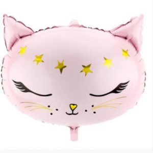 Balónek foliový Kočka růžová s hvězdami ALBI