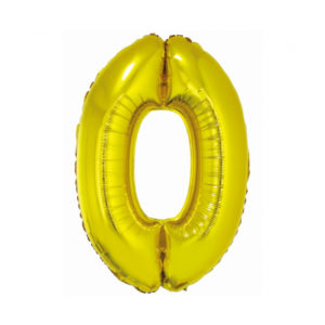 Balónek foliový číslo 76 cm 0 zlatý ALBI
