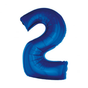 Balónek foliový číslo 92 cm 2 modrý ALBI