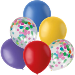 Balónky latexové s konfetami barevné 6 ks ALBI