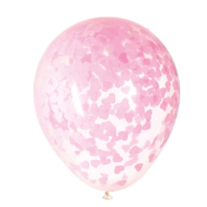 Balónky latexové s konfetami růžová srdíčka 5 ks ALBI