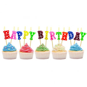 Svíčky dortové nápis Happy Birthday barevný s hvězdičkami 13 ks ALBI
