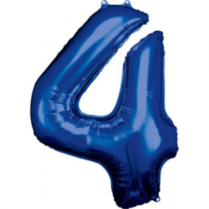 Balónek foliový číslo 88 cm modrý 4 ALBI