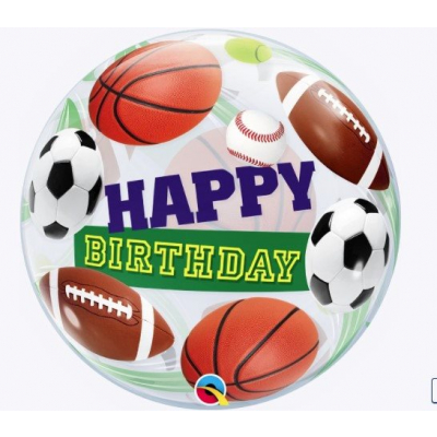 Balónek bublina Happy Birthday sport ALBI