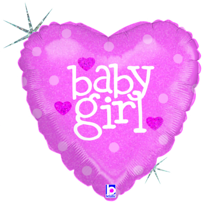 Balónek fóliový Baby Girl Srdce růžové ALBI