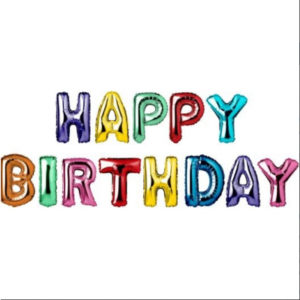 Balónek foliový barevný nápis Happy Birthday ALBI