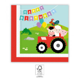 Ubrousky Happy Birthday Farma 8 ks ALBI