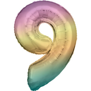 Balónek fóliový 86 cm číslo 09 pastelový Albi