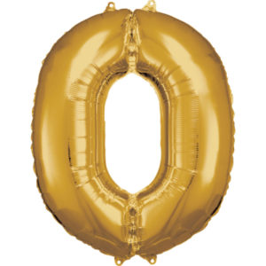 Balónek fóliový 88 cm číslo 0 zlatý Albi