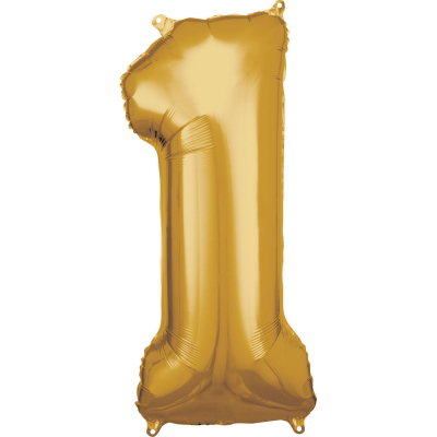 Balónek fóliový 88 cm číslo 01 zlatý Albi