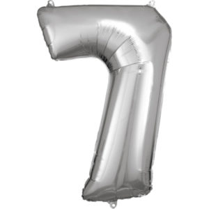Balónek fóliový 88 cm číslo 07 stříbrný ALBI