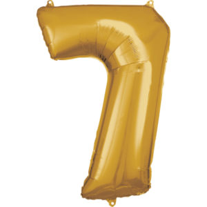Balónek fóliový 88 cm číslo 07 zlatý ALBI