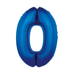 Balónek fóliový 92 cm číslo 0 modrý Albi