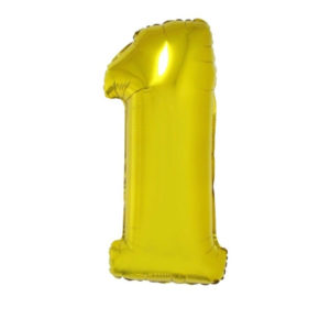 Balónek fóliový 92 cm číslo 01 zlatý Albi