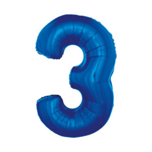 Balónek fóliový 92 cm číslo 03 modrý ALBI