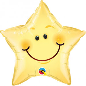 Balónek fóliový Hvězdička smajlík žlutá Albi