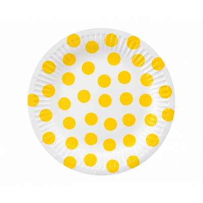 Talíře žluté puntíky 6 ks Albi