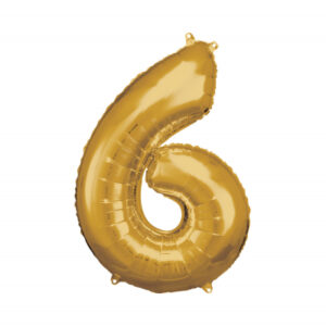 Balónek fóliový 88 cm číslo 06 zlatý Albi