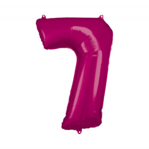 Balónek fóliový 88 cm číslo 07 tm.růžový Albi