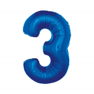 Balónek fóliový 92 cm číslo 03 modrý Albi
