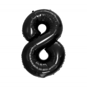 Balónek fóliový 92 cm číslo 08 černý Albi
