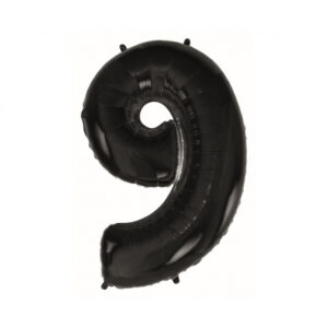 Balónek fóliový 92 cm číslo 09 černý Albi