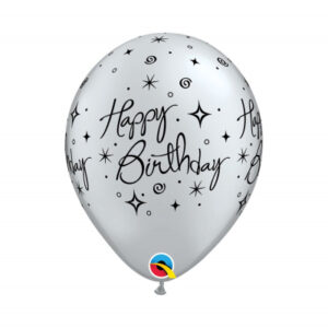 Balónky latexové Happy Birthday stříbrné 6 ks Albi