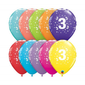 Balónky latexové Ročník 3 barevné 6 ks Albi