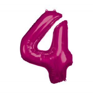 Balónek fóliový 88 cm číslo 04 tm.růžový Albi